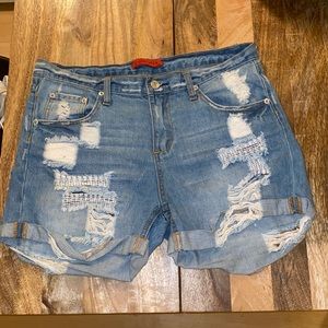 Distressed Boyfriend Jean Shorts